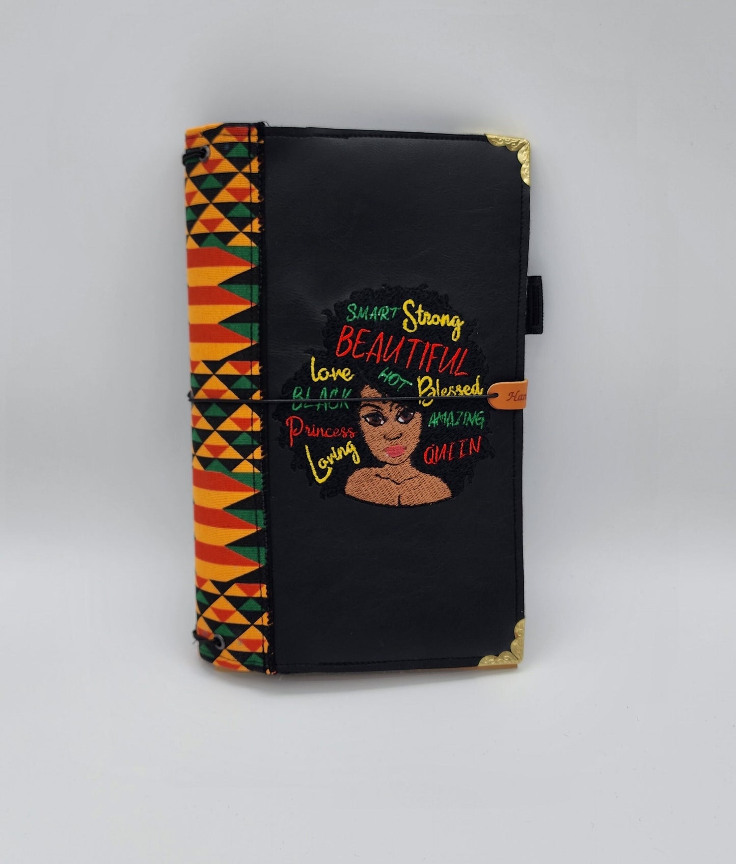 Strong Smart and Beautiful, embroidered cover travel journal