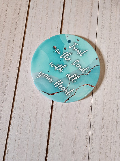 Trust in the Lord teal mug set