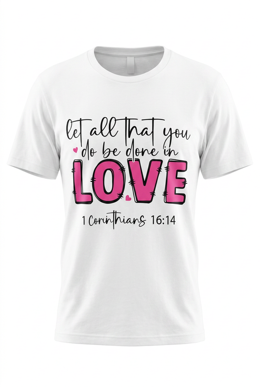 Let all you do be done in LOVE, t-shirt