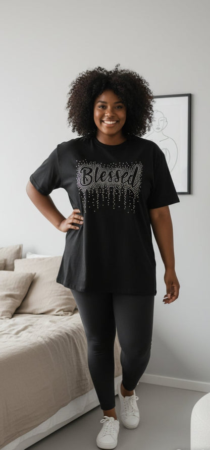 Blessed T-Shirt in rhinestone