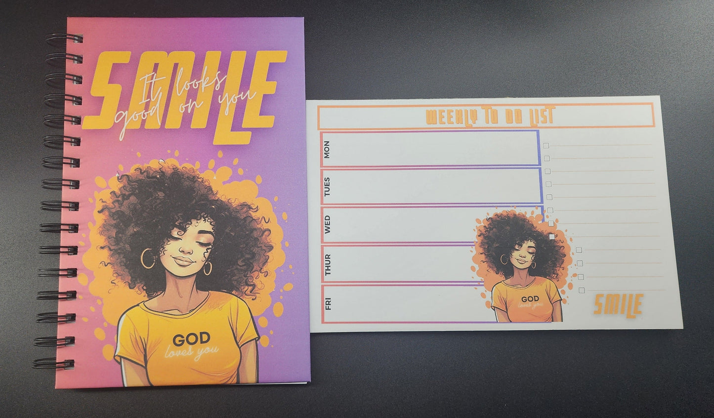 Smile, it looks good on you! Notebook and To Do list