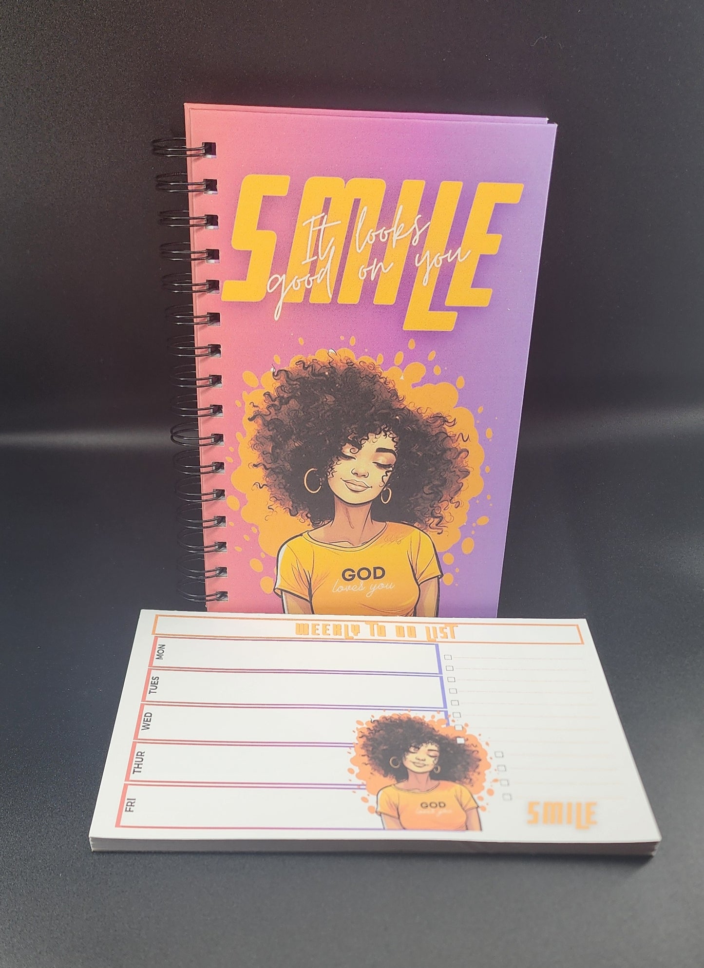 Smile, it looks good on you! Notebook and To Do list