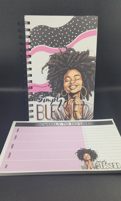 Simply Blessed notebook and to do list set
