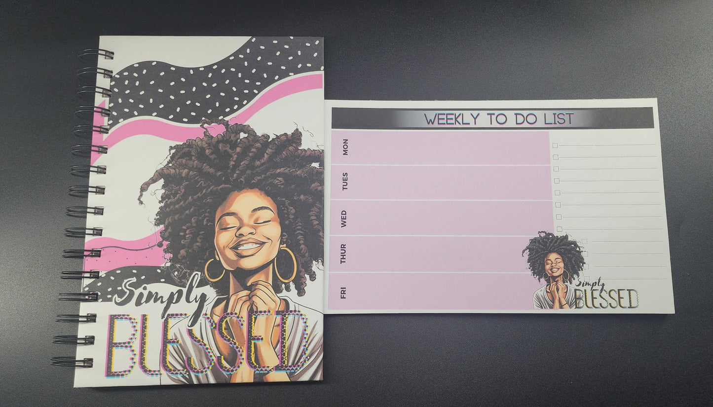 Simply Blessed notebook and to do list set
