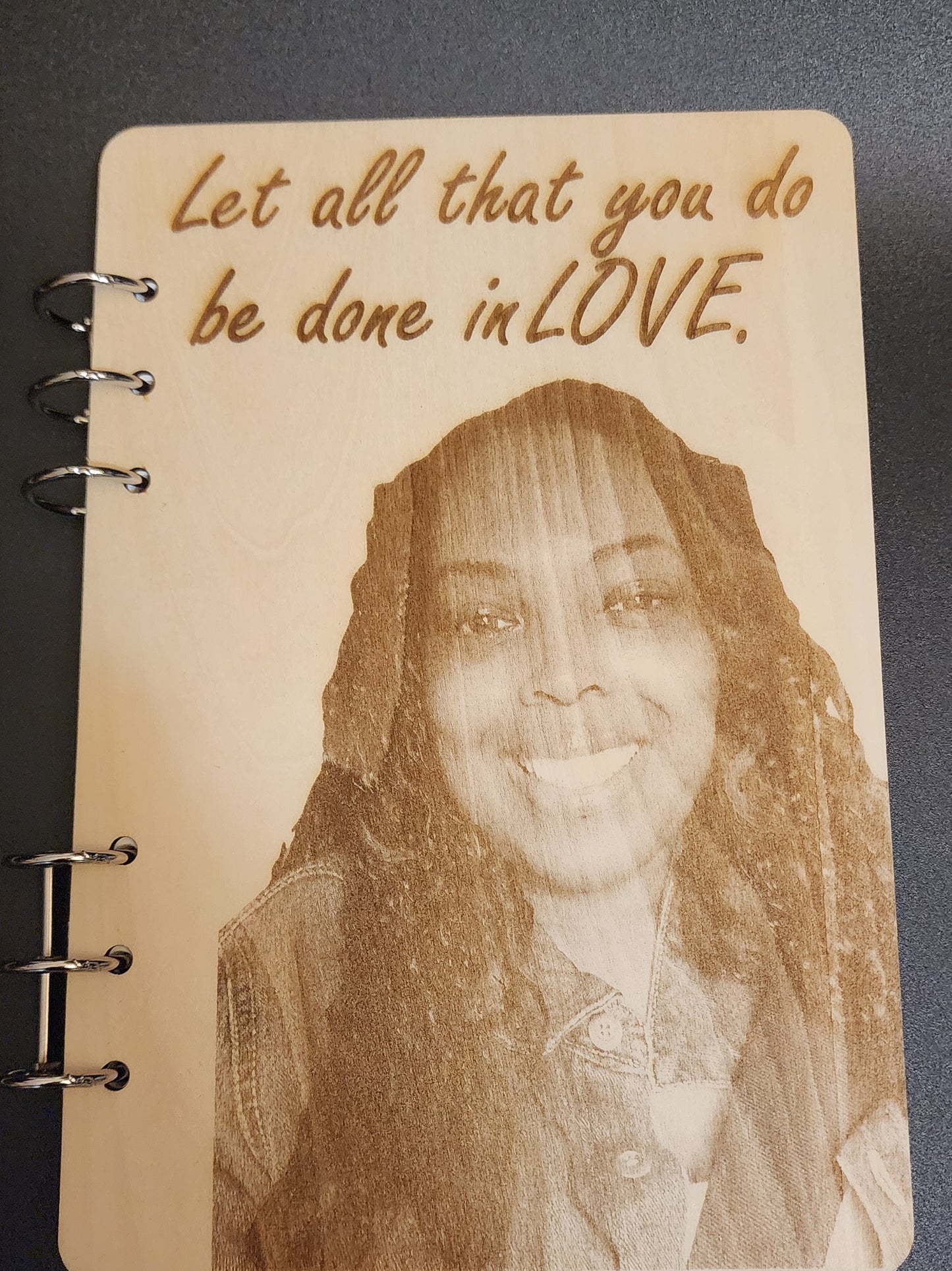 Personalized Wooden Engraved Notebook