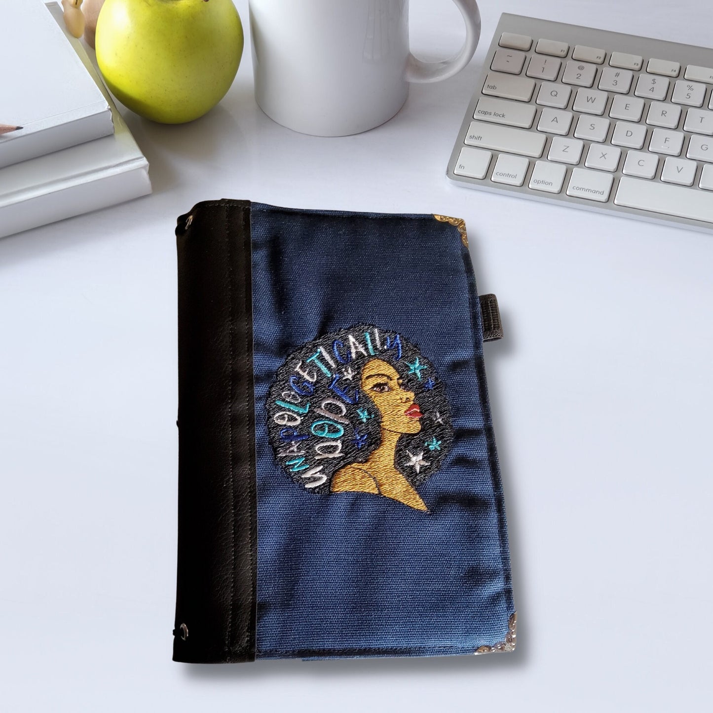 Unapologetically Dope handmade, embroidered travel journal