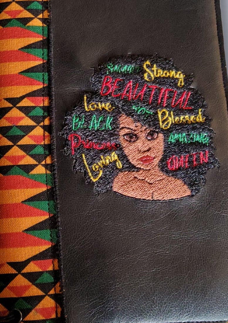 Strong Smart and Beautiful, embroidered cover travel journal