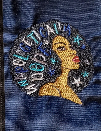 Unapologetically Dope handmade, embroidered travel journal