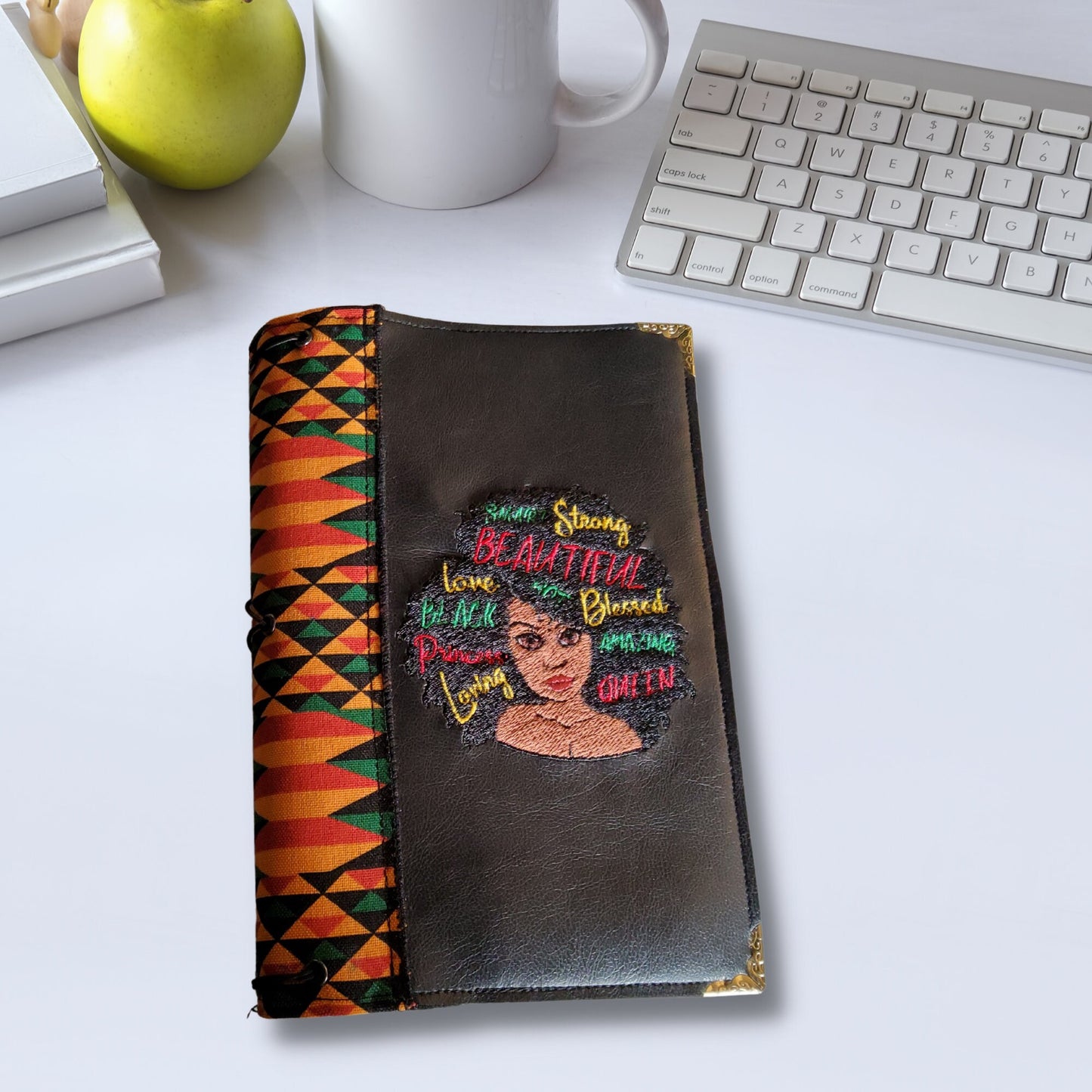 Strong Smart and Beautiful, embroidered cover travel journal