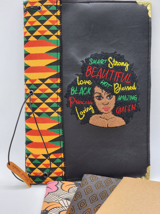 Strong Smart and Beautiful, embroidered cover travel journal