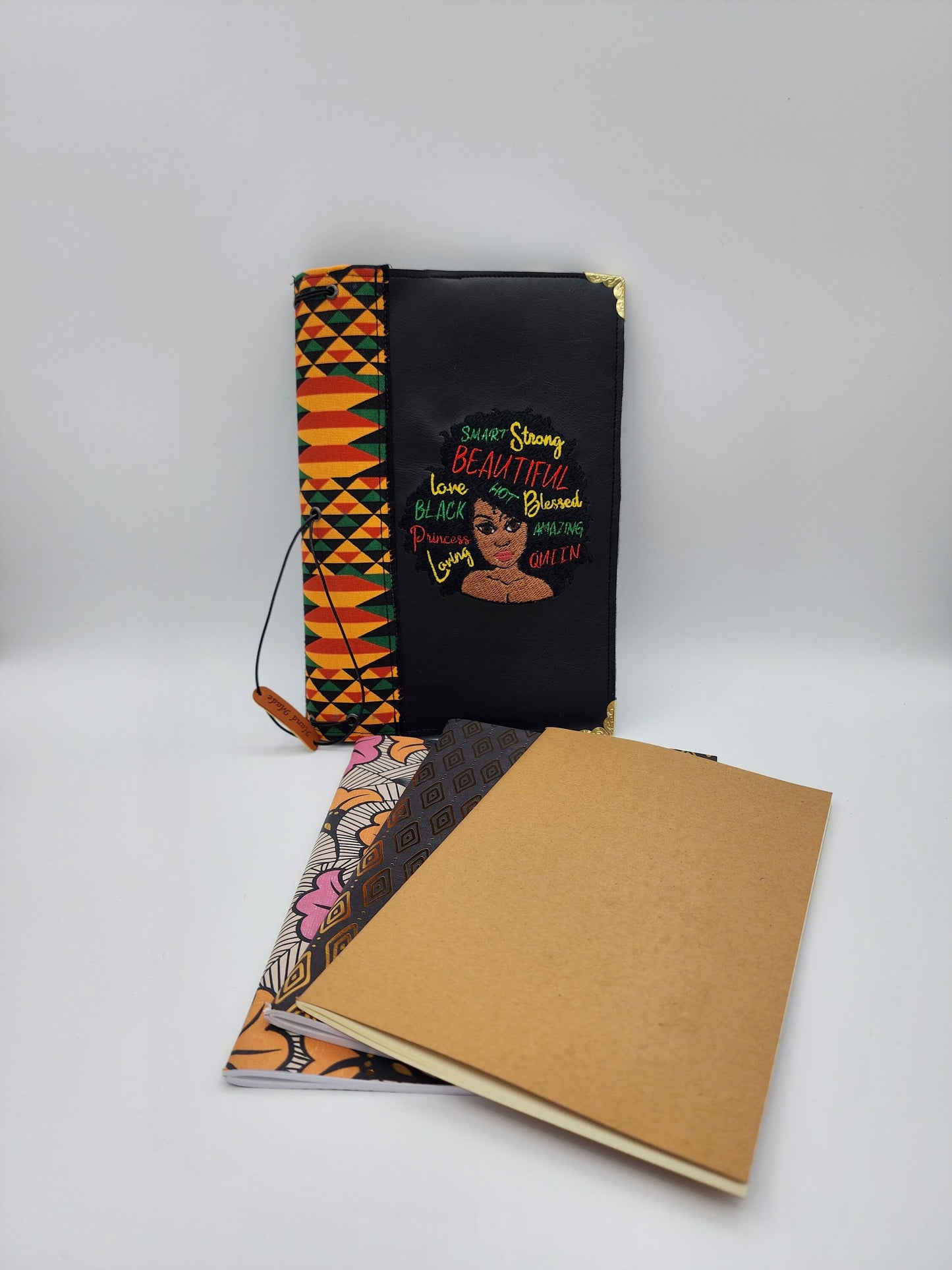 Strong Smart and Beautiful, embroidered cover travel journal