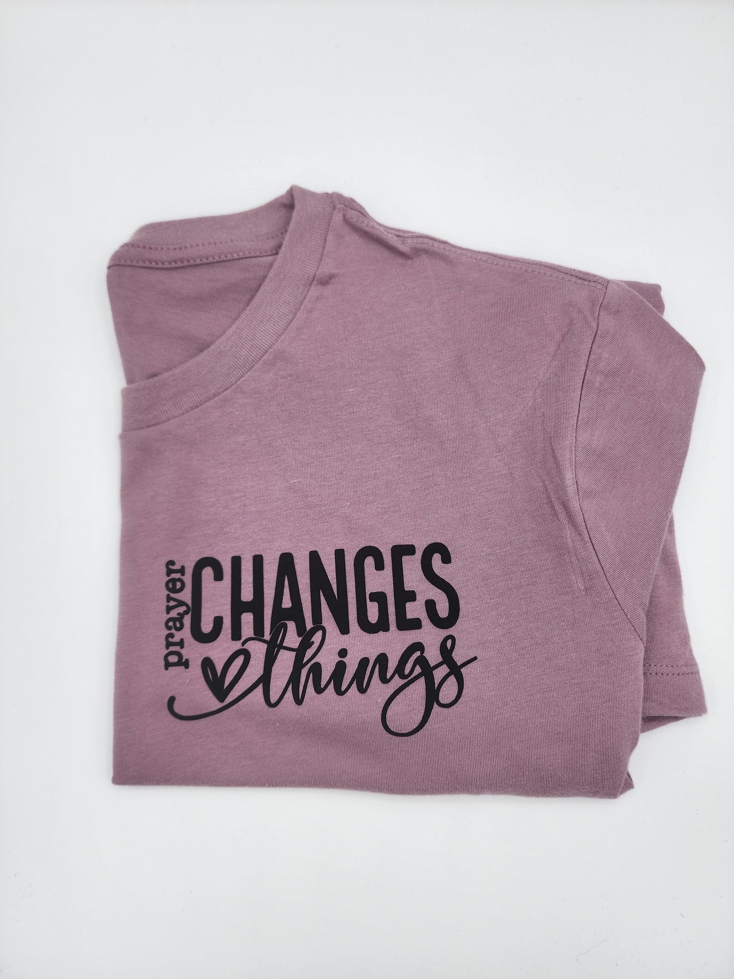 Prayer changes things pink t-shirt with puff letters
