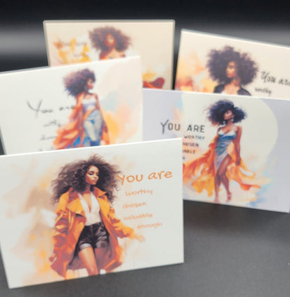 You are Worthy, 10 set of greeting cards.