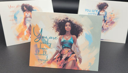 You are Worthy, 10 set of greeting cards.