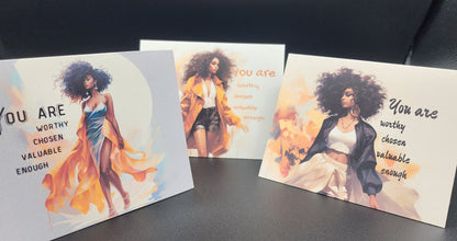 You are Worthy, 10 set of greeting cards.